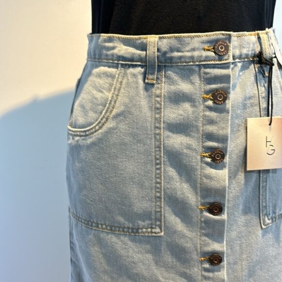 Happily Grey button front denim midi skirt size 28 NWT - Picture 5 of 12